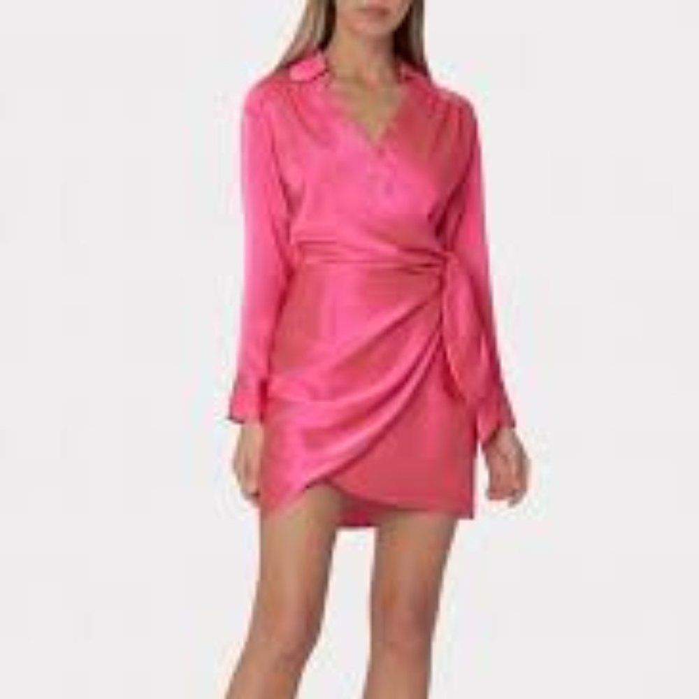 NWOT : Milly : Jordan Satin Dress : Milly Pink : Small